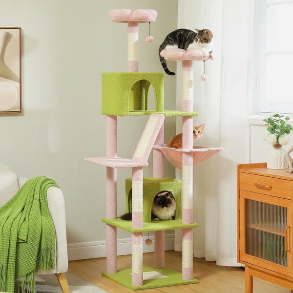 180cm Multi-Level Kattträd, Sisal Klöspelare, Lägenheter och Plattformar,AMT0239PK, XL