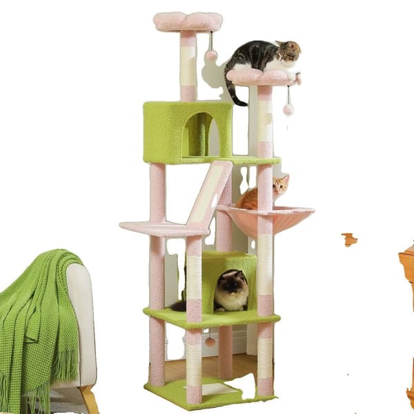 180cm Multi-Level Kattträd, Sisal Klöspelare, Lägenheter och Plattformar,AMT0239PK, XL