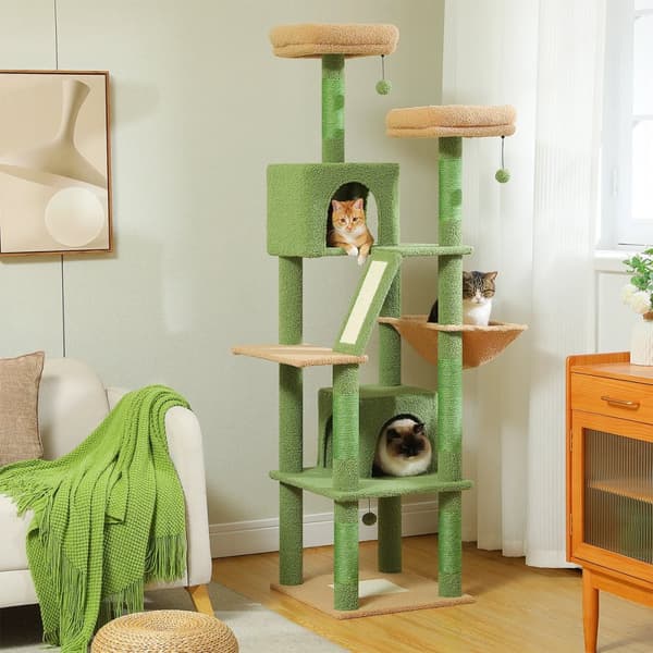 180cm Multi-Level Katetræ, Sisal Kradsestolper, Kondomer og Hvilepladser,Ekstra stor, AMT0239GNAMT0239GN