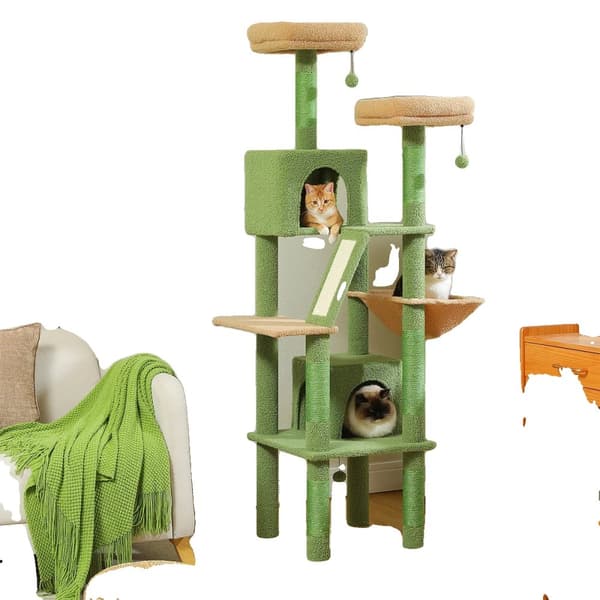 180cm Multi-Level Katetræ, Sisal Kradsestolper, Kondomer og Hvilepladser,Ekstra stor, AMT0239GNAMT0239GN