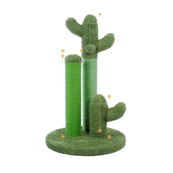 Katträd, flerlagersdesign, klösande massivt trästolpe, AMT0066GN-L, som på bilden