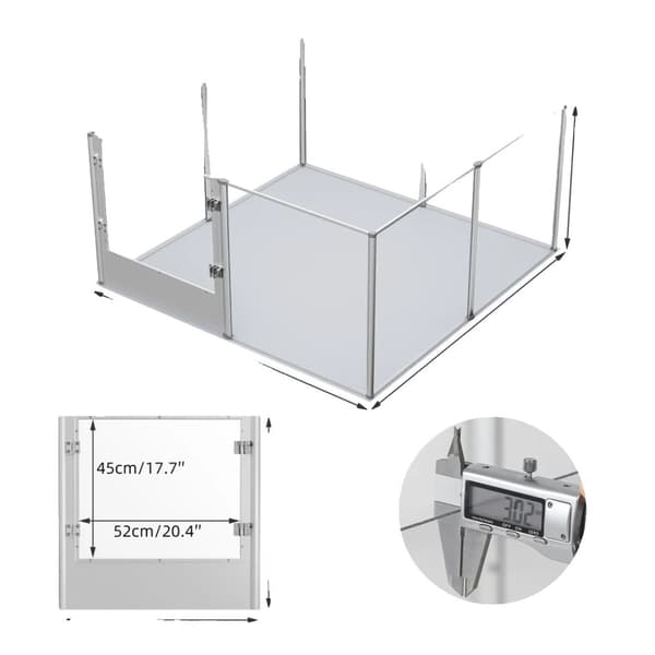 Akryl Hundegård, Designet med Høj Gennemsigtighed, Holdbar Aluminiumsramme,120x120x61cm (M) = 120x120x61cm (M)