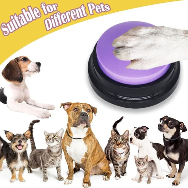 4-Pack Talande Knappar för Hund & Katt