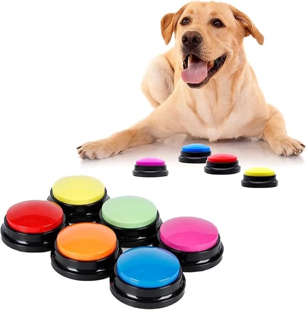 4-Pack Talande Knappar för Hund & Katt