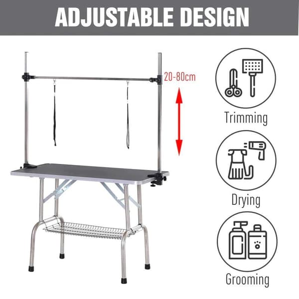 Rootz Grooming Table - Pet Grooming Table - Animal Grooming Table - Shearing Table - Dogs Grooming Table - 107 x 60 x 170 cm