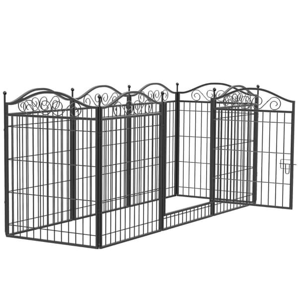 Hundegård, Rummelig Design, Holdbar Metal Konstruktion,Sort