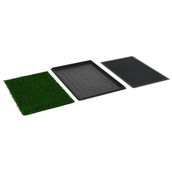 Valpskydd - Living Djurtoalett 2 st med tråg & konstgräs grön 76x51x3 cm WC