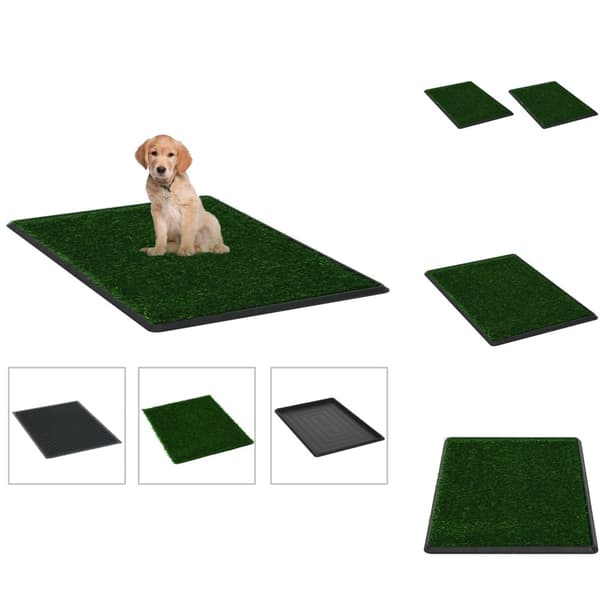 Lemmikkien pissa-alustat - Living Lemmikkivessat 2 kpl alusta ja keinonurmi vihreä 76x51x3 cm WC