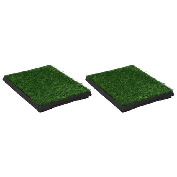 Lemmikkien pissa-alustat - Living Lemmikkivessat 2 kpl alusta ja keinonurmi vihreä 63x50x7 cm WC