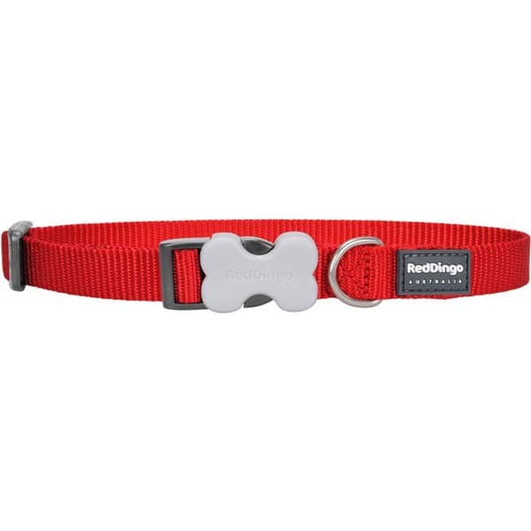Hundhalsband - Red Dingo - M - Röd - Tyg - Bekväm och hållbar