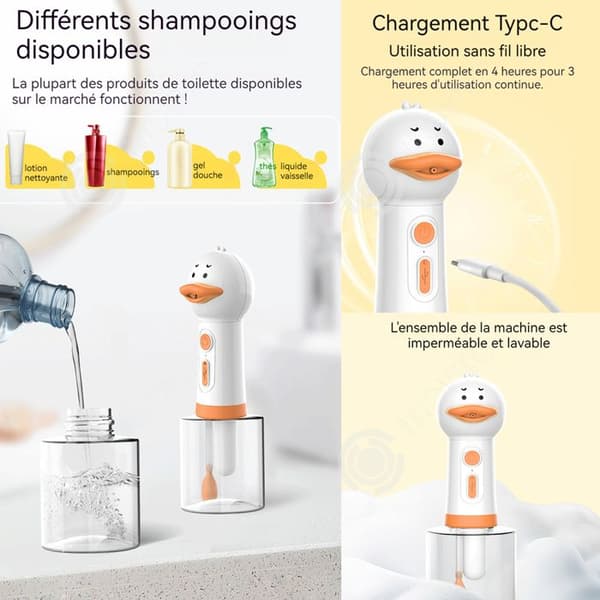 INN Hundschampo Dispenser 400ml IPX7 Vattentålig Husdjursvård Skummaskin för hundar Långvarig Husdjursfoam Dispenser för Djup rengöring Pe