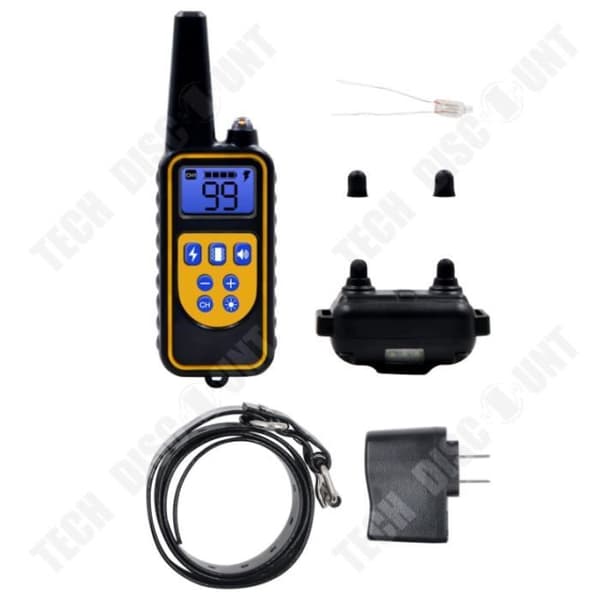 TD® Hundträningshalsbandsavstånd 800m ofarlig uppladdningsbar utbytbar elektrisk träning 4 vibrationslägen fjärrkontroll