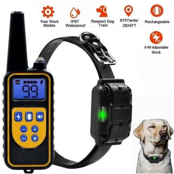 DRESSAGE-BAGUETTE COLLAR DRESSAGE Vattentålig laddningsbar elhalsband för hund upp till 800 m med skärm