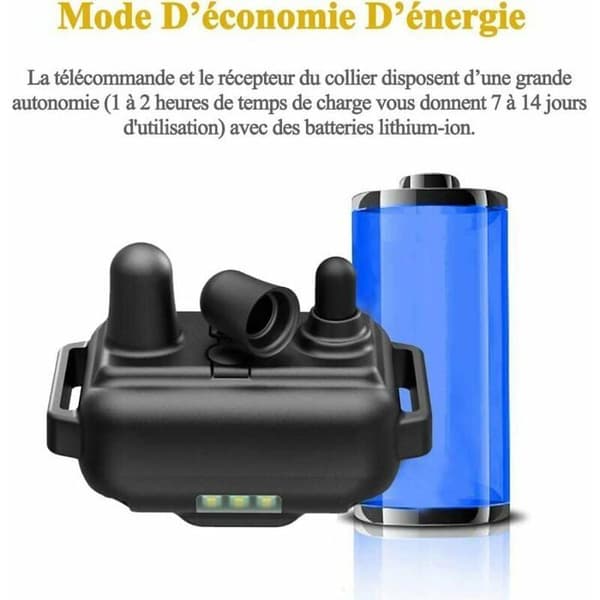 Hundträningshalsband med uppladdningsbart batteri och IP67 vattentåligt, med en räckvidd på 800m och 99 nivåer av vibrations- och elektriska stötar.