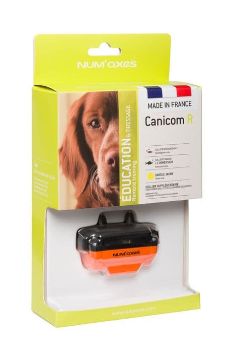 Canicom R - TRÄNINGSHALSBAND FÖR HUND ÅTERLADDNINGBAR NUM'AXES gul rem