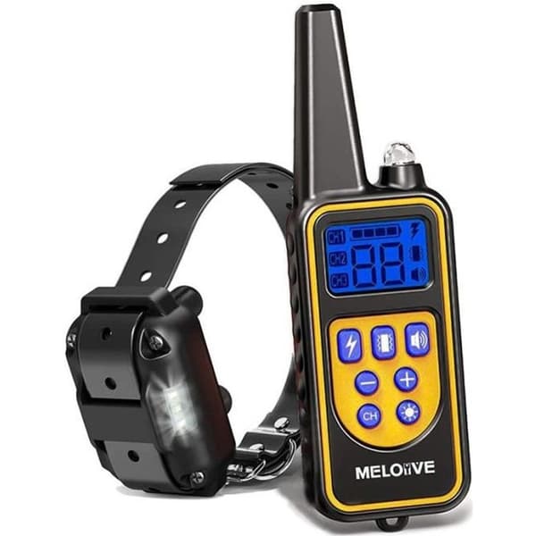 Meloive träningshalsband för hundar med 800 m avstånd med 99 vibrationsnivåer, elektriska stötar, ljudläge.