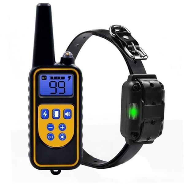 Laddningsbar Dressagehalsband för Hundar IP67 vattentålig Räckvidd 800m 99 Vibrations- och Stöt-nivåer flera färger LARGEIGHT