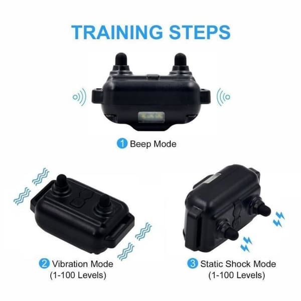 JCU® hundträningshalsband 2600 fot med vibrationschock elektriskt vattentätt halsband PR Husdjur