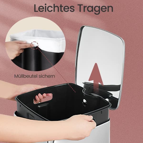 Pedalbakke - Kitchen Prullen Bin 30 liter, hygiejnisk design