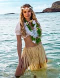 Pikkukuva 4 / 4: Pitkä Natural Raffia havaijilainen hame aikuisille.Size-One size