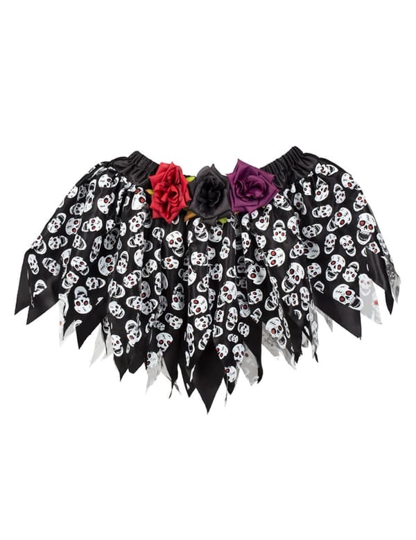 Dia de los muertos skjørt med voksne meksikanske skjeletter.Size-One size