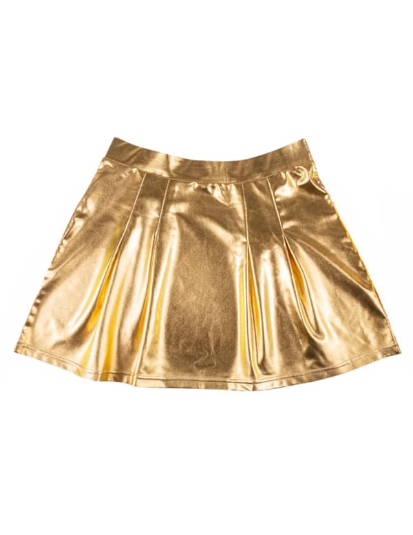 Guld metal skater nederdel til kvinder.Size-One size