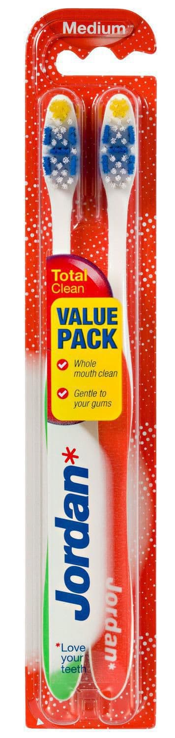 Tandborste JORDAN TotalClean Medium 2/fp 12st