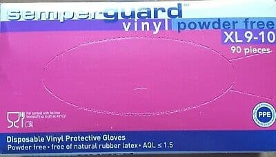 Semperguard Vinyl gloves powder free 90pcs - XL