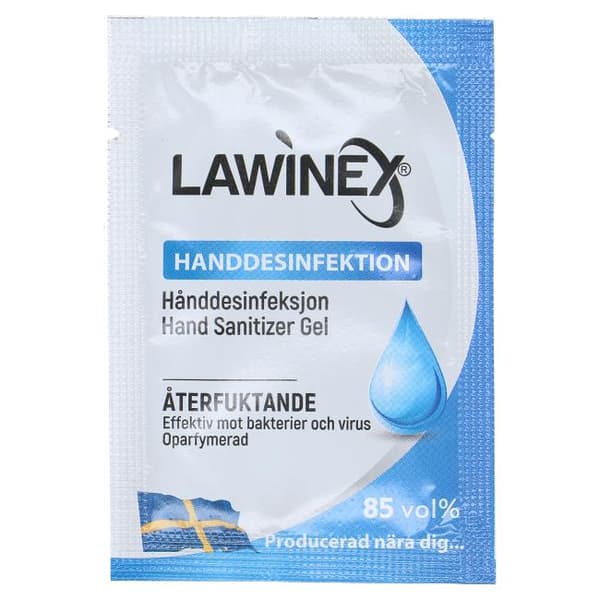 Lawinex Handdesinfektion gelpåse 150st 4ml 85%