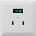 Miniatyrbilde 1 av 2: Namron Powersocket 2xUSB-C lader 35W Hvit