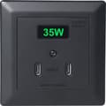 Miniatyrbilde 1 av 2: Namron Powersocket 2xUSB-C lader 35W Sort