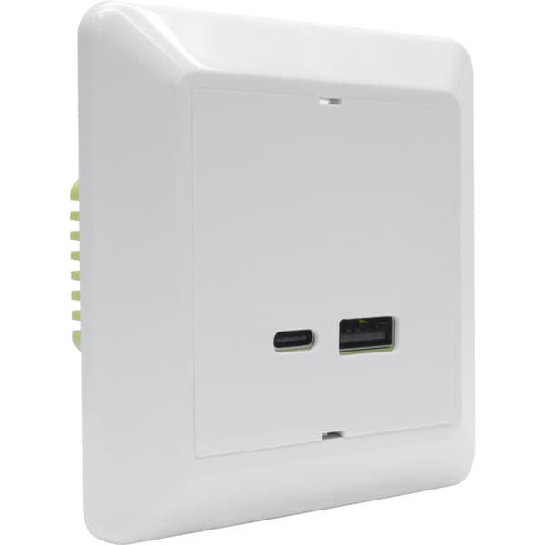 Namron GAN USB A+C Hurtiglader 65W Hvit