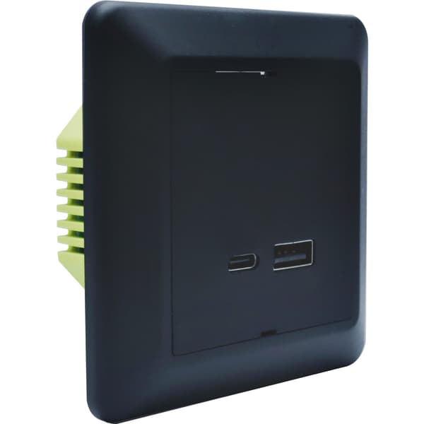 Namron GAN USB A+C Hurtiglader 65W Sort