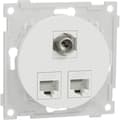 Miniatyrbilde 1 av 6: ELKO One modularuttak 2x8 kat6 UTP 1xF/IEC Renhvit