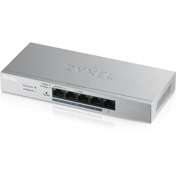 Zyxel GS1200-5HP, 5 Port Gigabit PoE+ 60W