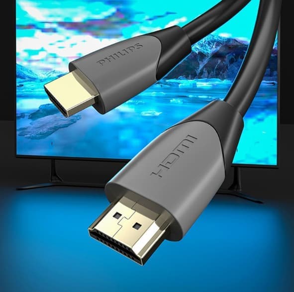 Philips hdmi hdmi kabelanslutningskabel bildskärm TV dator projektor set top box 4k videokabel 2m