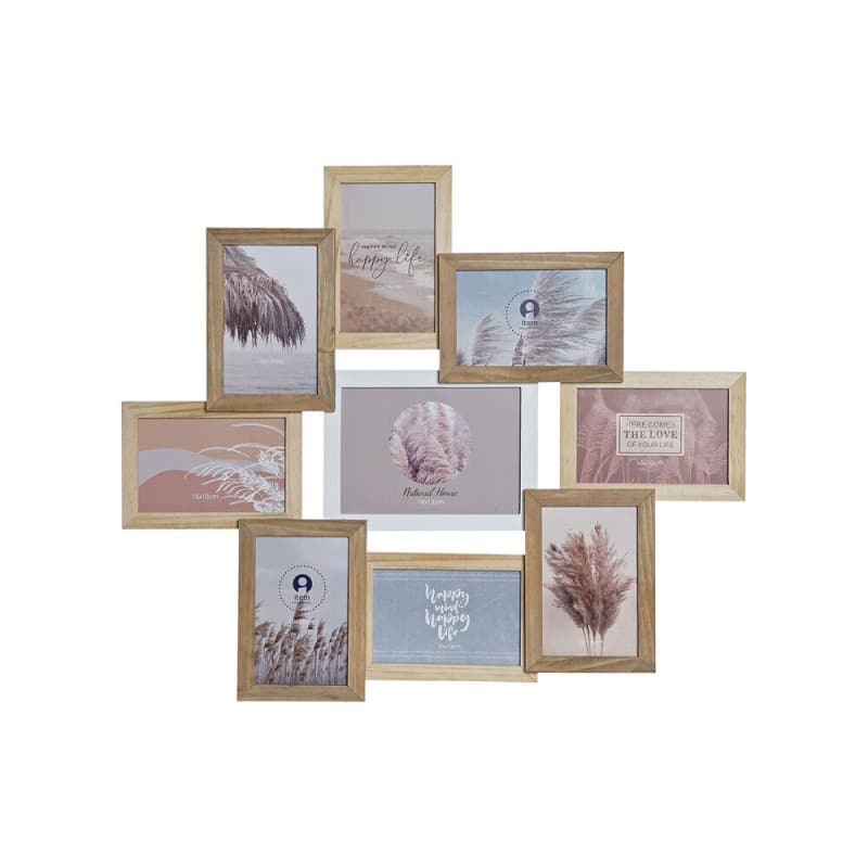 Fotoram DKD Home Decor Glas Brun Trä MDF Boho (58 x 2 x 50 cm)