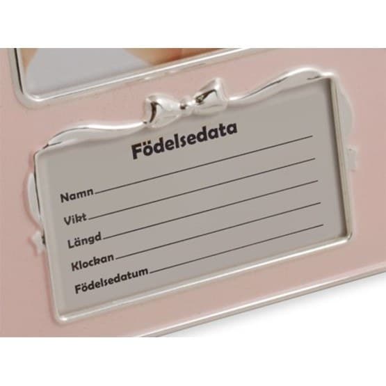 Dacapo Silver - Fotoram Rosa Med Textruta