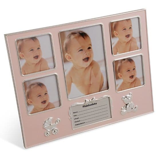 Dacapo Silver - Fotoram Rosa Med Textruta