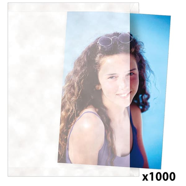 Daiber 1000 Glassine Sleeves 13x18 Cm Broadside Opening Photo Frame Transparent