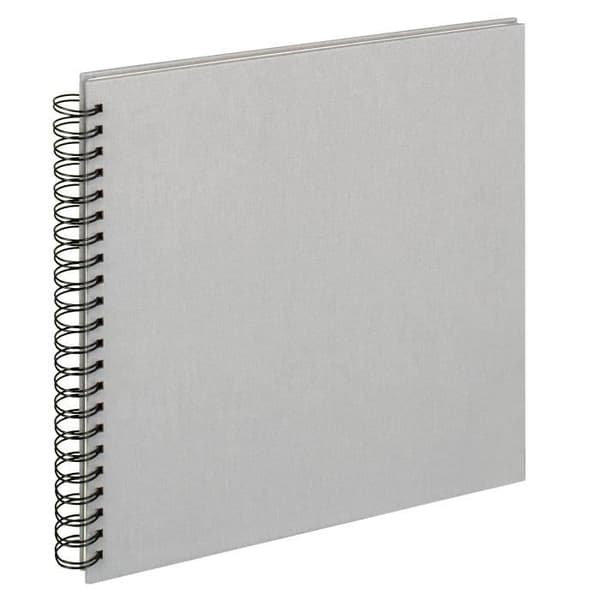 Tyg spiral album 30x30 cm grå