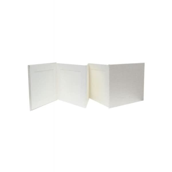 Mini DEKNUDT dragspelsfotoalbum "Leporello" - 8 tomma sidor - 8 bilder - Grått tygfodral 23,5x17,5cm Grå