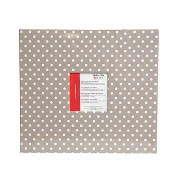 Fotoalbum - Grå med vita prickar - 30 x 30 cm - 10 sidor - Hårt pärm - Kartong