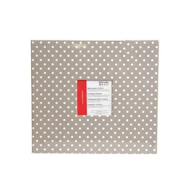 Fotoalbum - Grå med vita prickar - 30 x 30 cm - 10 sidor - Hårt pärm - Kartong