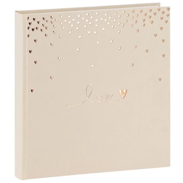 Fotoalbum - GOLDBUCH - REGNANDE HJÄRTAN - 60 vita sidor - 240 foton - Beige omslag 30x30 cm