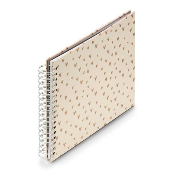 Album med spiral - Lovely - 28 x 24 cm - 50 vita sidor - Beige - Unisex