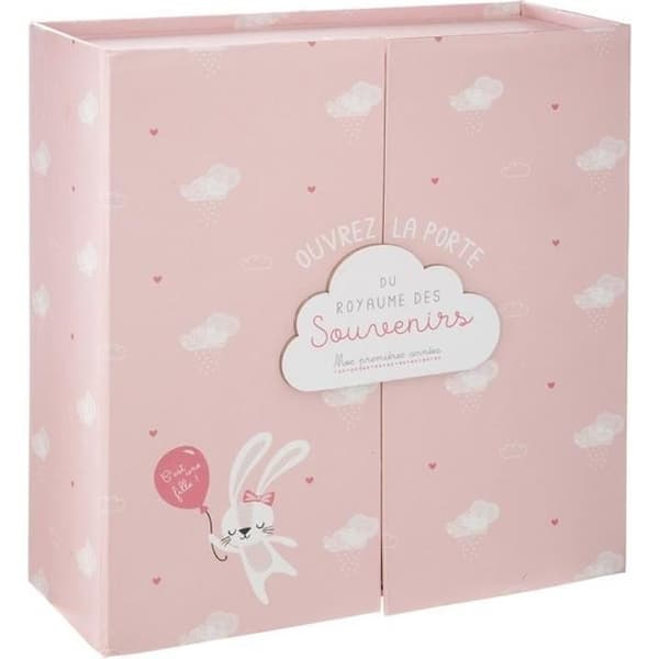 Födelsebox - ATMOSPHERA FOR KIDS - Molnportfölj rosa - 21,5 x 22,3 x 9,2 cm - Babyminnen - Original