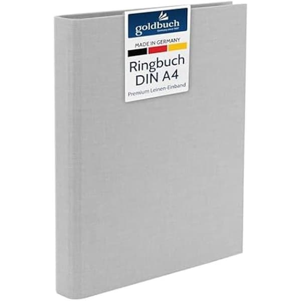 Ringbind - GOLDBOK - Bella Vista - DIN A4 - Grå - Blandet - 37919