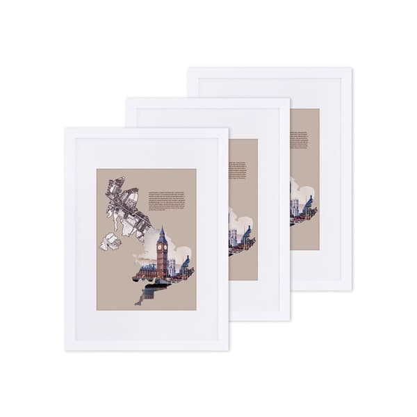 Fotorammer 3 deler med passepartout