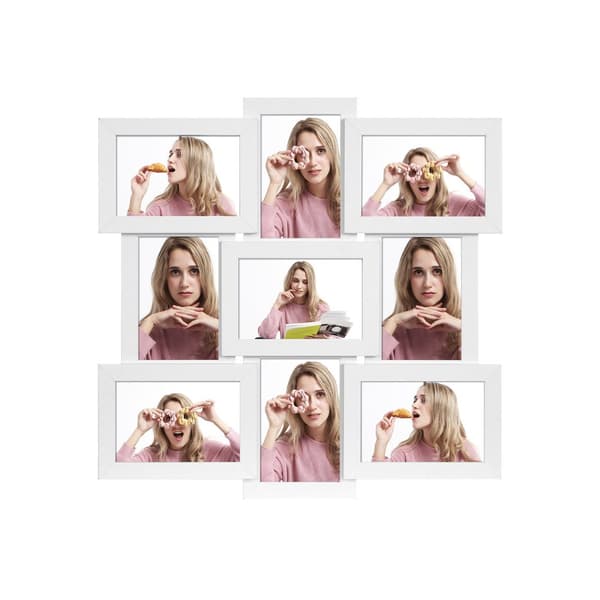 Fotoramme collage til 9 billeder Hvid